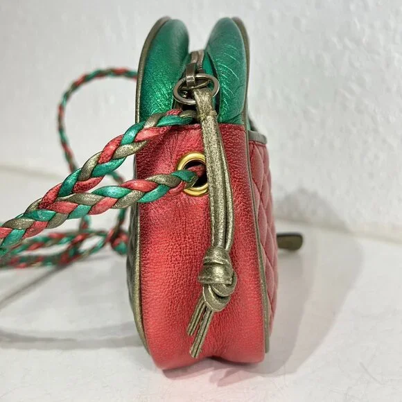 Gucci Red And Green Leather Small Shoulder Bag Crossbody - Picture 3 of 9